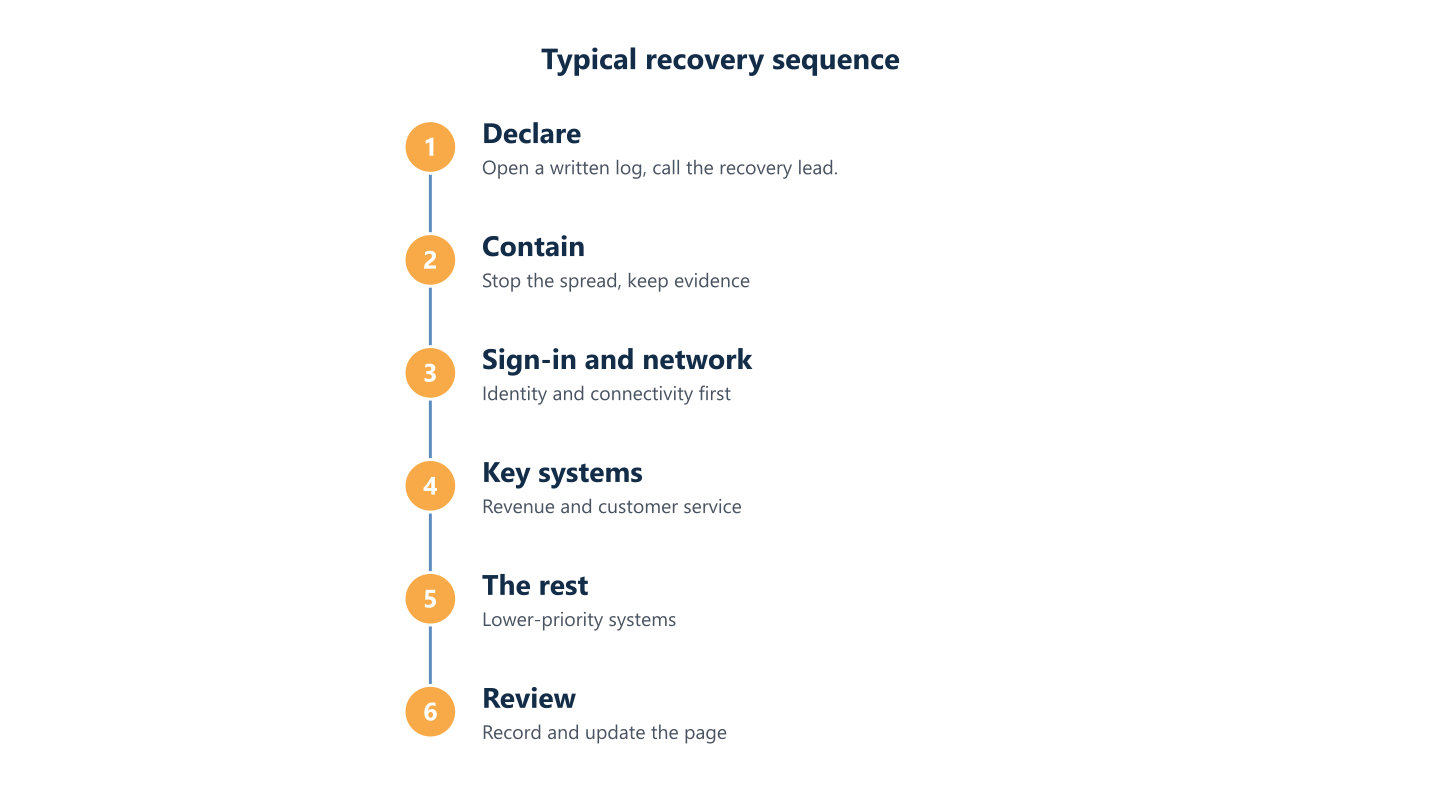 Typical recovery sequence