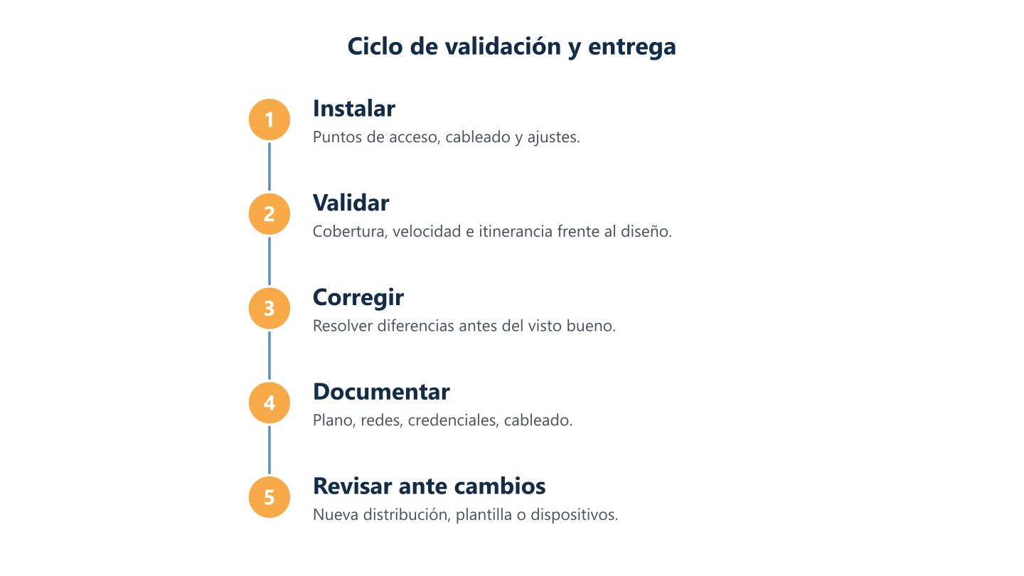 Ciclo de validación y entrega del wifi